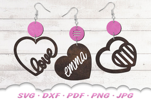 Heart Earrings SVG Bundle | Valentines Day SVG SVG Cloud9Design 