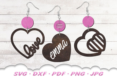 Heart Earrings SVG Bundle | Valentines Day SVG SVG Cloud9Design 