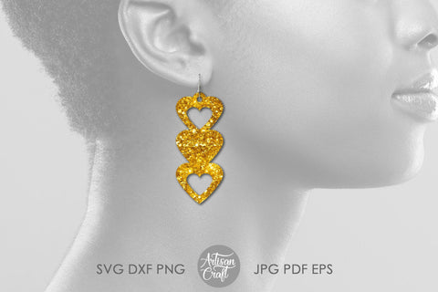 Heart earrings SVG cut file SVG Artisan Craft SVG 