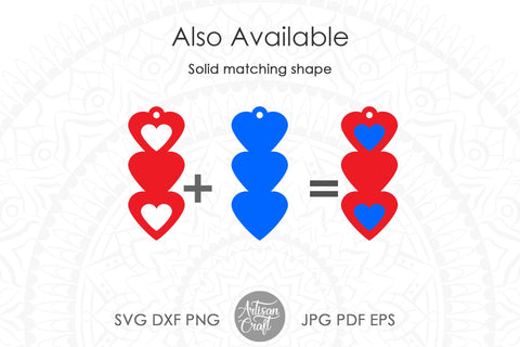 Heart earrings SVG cut file SVG Artisan Craft SVG 