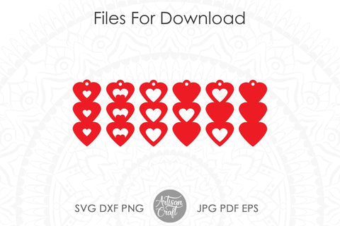Heart earrings SVG cut file SVG Artisan Craft SVG 