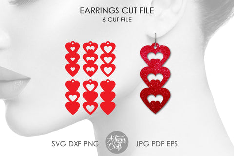 Heart earrings SVG cut file SVG Artisan Craft SVG 