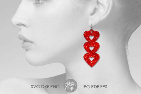 Heart earrings SVG cut file SVG Artisan Craft SVG 