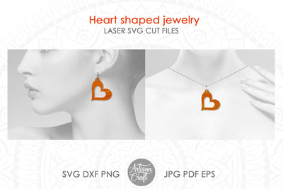 Heart Earrings SVG cut files , laser cutting SVG Artisan Craft SVG 