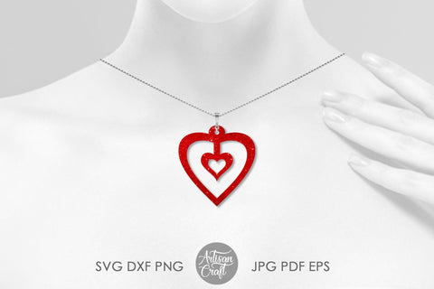 Heart earrings SVG for laser cutting SVG Artisan Craft SVG 