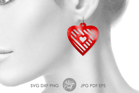 Heart earrings SVG for laser cutting SVG Artisan Craft SVG 