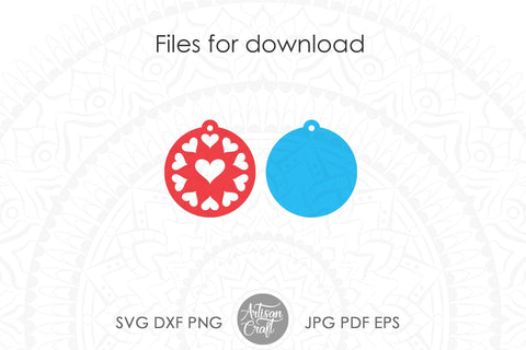 Heart earrings SVG for laser SVG Artisan Craft SVG 