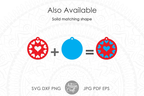 Heart earrings SVG for laser SVG Artisan Craft SVG 