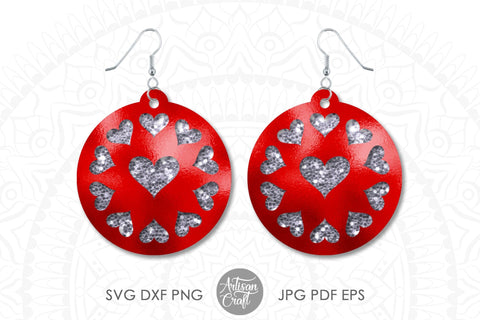 Heart earrings SVG for laser SVG Artisan Craft SVG 