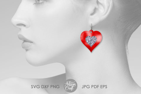 Heart earrings SVG, Valentine Earrings SVG SVG Artisan Craft SVG 