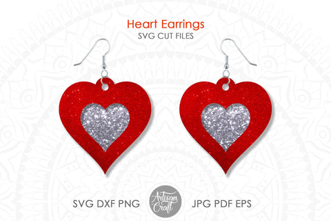 Heart earrings SVG, Valentine Earrings SVG SVG Artisan Craft SVG 