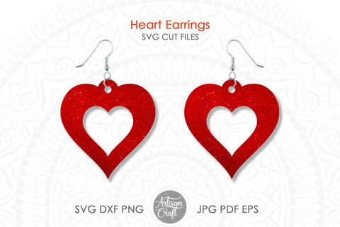 Heart earrings SVG, Valentine Earrings SVG SVG Artisan Craft SVG 