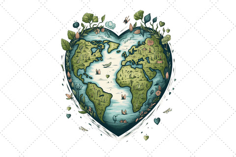 Heart Earth Day Sublimation Clipart Bundle, Sublimation, Earth Day Sublimation FloridPrintables 