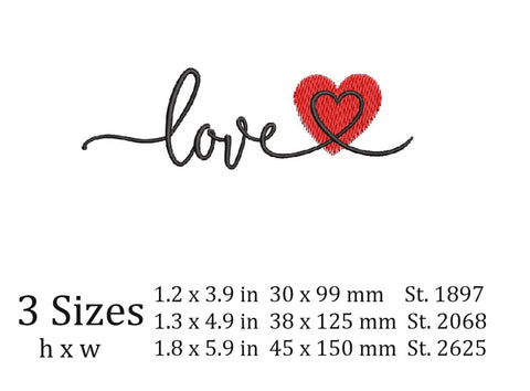 Heart embroidery design, 3 sizes, instant download. SVG ArtEMByNatalia 