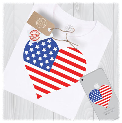 Heart Flag SVG Files USA Patriotic Cricut American Designs - American Flag Cut File - American Flag SVG Cut File - Instant Download SVG My Sew Cute Boutique 