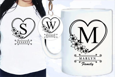 Heart Floral Alphabet Monogram Letters Set A-Z Svg Designs, Monogram Font Svg SVG D2PUTRI, SVG BUNDLE, SUBLIMATION BUNDLE, T SHIRT DESIGNS BUNDLE 