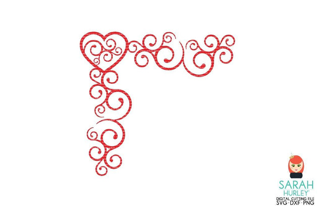 Heart Flourish Corner SVG Sarah Hurley 
