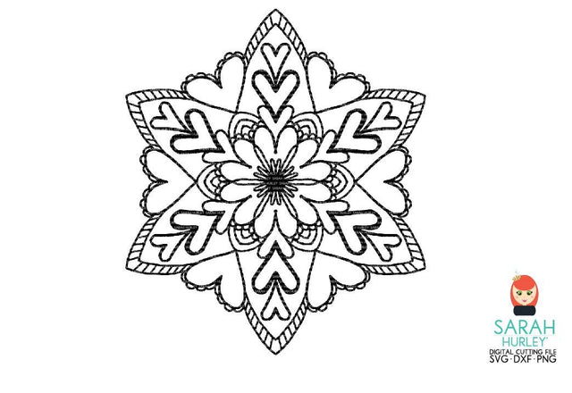 Heart Flower Mandala SVG Sarah Hurley 