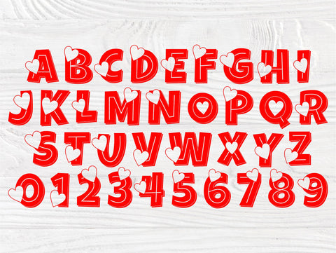 Heart Font SVG, Valentines Alphabet Svg Cut Files SVG TonisArtStudio 