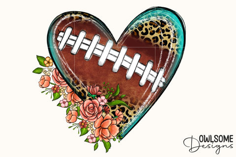 Heart Football PNG Sublimation Sublimation Owlsome.Designs 