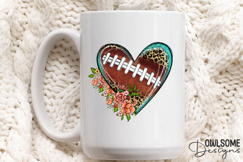 Heart Football PNG Sublimation Sublimation Owlsome.Designs 