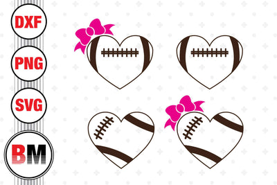 Heart Football SVG, PNG, DXF Files SVG BMDesign 