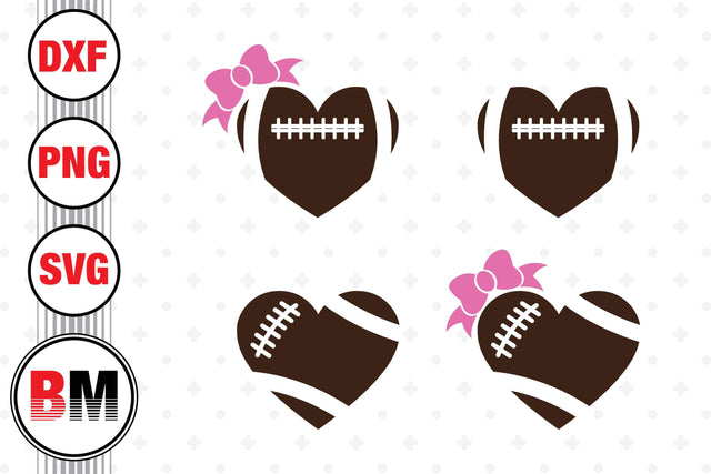 Heart Football SVG, PNG, DXF Files SVG BMDesign 