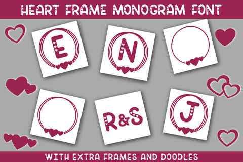 Heart Frame Monogram Font Font Stacy's Digital Designs 