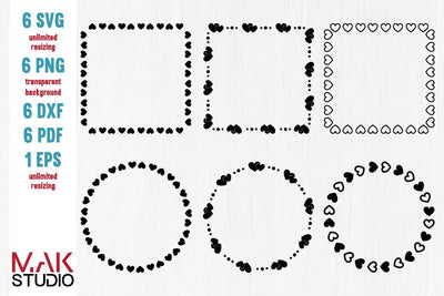 Heart frame svg, Heart frame svg files, Heart frame svg bundle, Heart frame bundle svg, Heart border svg SVG MAKStudion 