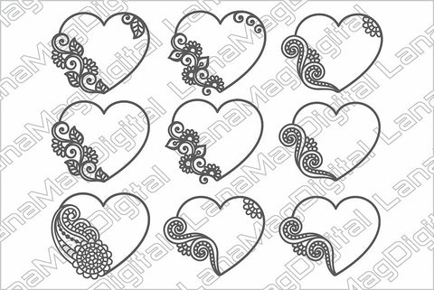 Heart frame svg, Wedding cake topper svg, Valentine day gift SVG LanaMagDigital 