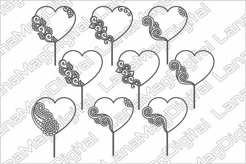 Heart frame svg, Wedding cake topper svg, Valentine day gift SVG LanaMagDigital 