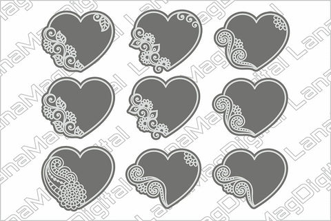 Heart frame svg, Wedding cake topper svg, Valentine day gift SVG LanaMagDigital 