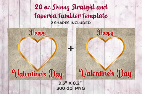 Heart Frame Valentines Day Fur Design Tumbler Sublimation Template Sublimation Sublimatiz Designs 