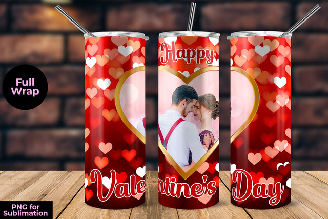 Heart Frame Valentines Day Red hearts Tumbler Sublimation Template Sublimation Sublimatiz Designs 