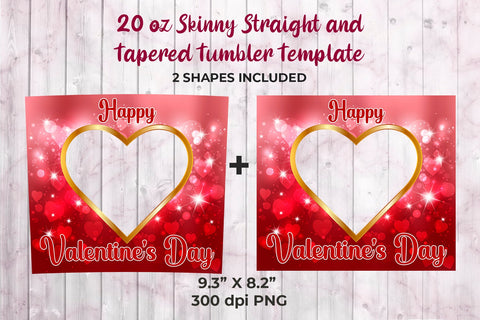 Heart Frame Valentines Day Tumbler Sublimation Template 20 oz Sublimation Sublimatiz Designs 