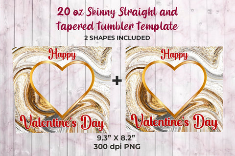 Heart Frame Valentines Day White Marble Design Tumbler Sublimation Template Sublimation Sublimatiz Designs 