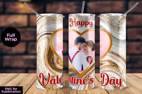 Heart Frame Valentines Day White Marble Design Tumbler Sublimation Template Sublimation Sublimatiz Designs 