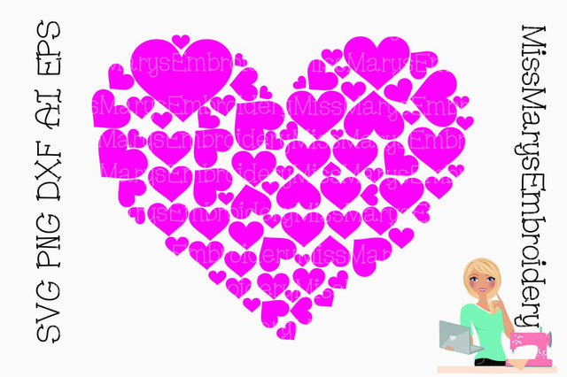 Heart Full of Hearts SVG MissMarysEmbroidery 