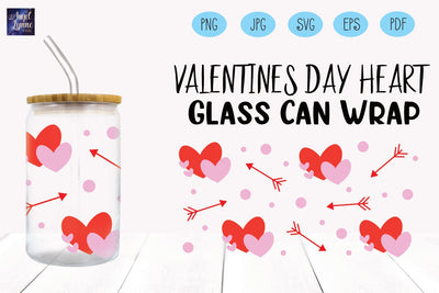 Heart Glass Wrap | Valentines Day Libbey Glass Wrap SVG Angel Lynne Designs 