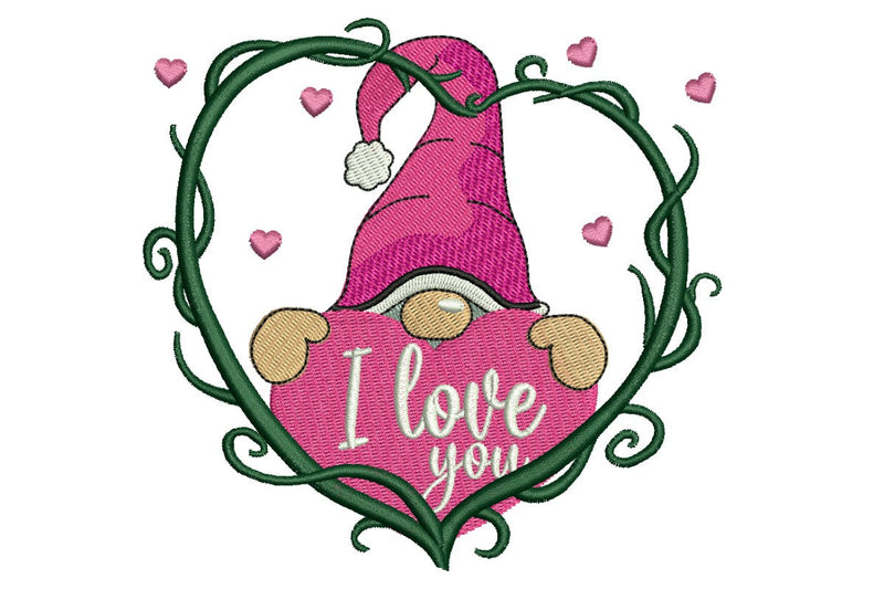 Heart Gnome Embroidery Designs Embroidery/Applique DESIGNS NextEmbroidery 