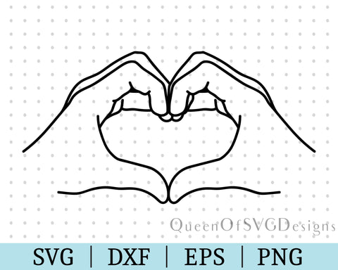Heart Hands Sign Language SVG DXF EPS PNG SVG QueenOfSVGDesigns 