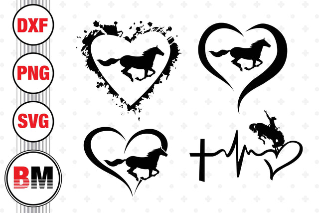 Heart Horse SVG, PNG, DXF Files SVG BMDesign 
