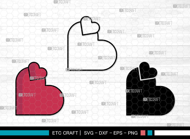Heart Icons Color, Heart Svg, Valentine Svg, Hearts, Double-Hearts, Heart Bundle, Icon Bundle, Svg Cut File, Dxf, Eps, Png, SVG ETC Craft 