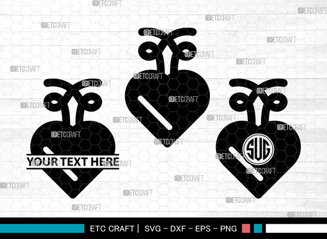 Heart Icons Monogram, Heart Svg, Valentine Svg, Hearts, Double-Hearts, Heart Monogram, Icon Monogram, Svg Cut File, Dxf, Eps, Png, SVG ETC Craft 