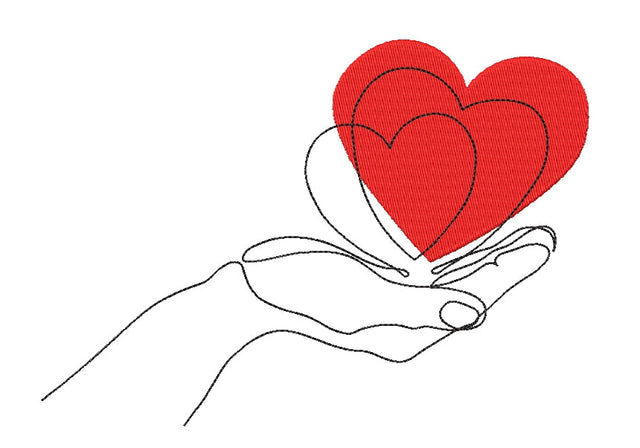 Heart in hands machine embroidery design , 4 sizes . Embroidery/Applique DESIGNS ArtEMByNatalia 