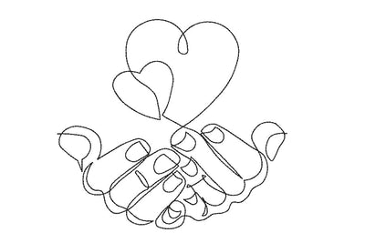 Heart in hands machine embroidery design , 5 sizes . Embroidery/Applique DESIGNS ArtEMByNatalia 