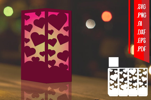 Heart Lantern Svg Papercut 3D Paper zafrans studio 