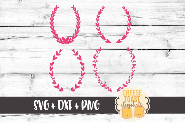 Heart Laurels SVG Cheese Toast Digitals 