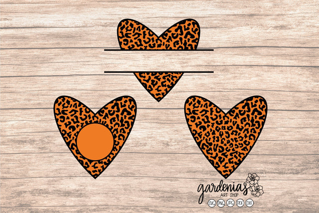 Heart Leopard Monogram Set SVG Gardenias Art Shop 