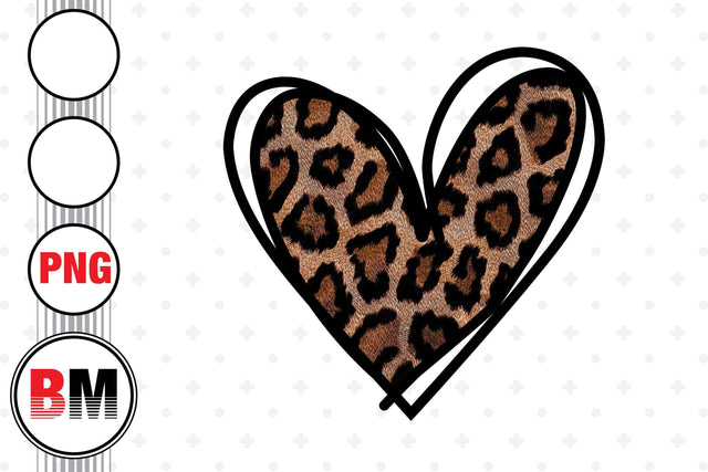 Heart Leopard PNG Files Sublimation BMDesign 